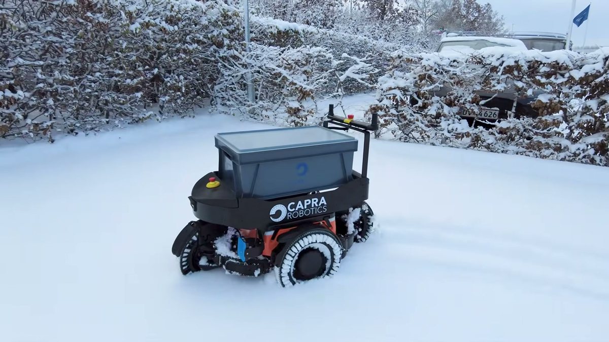 Capra-robot i sne, fra Capras egen video